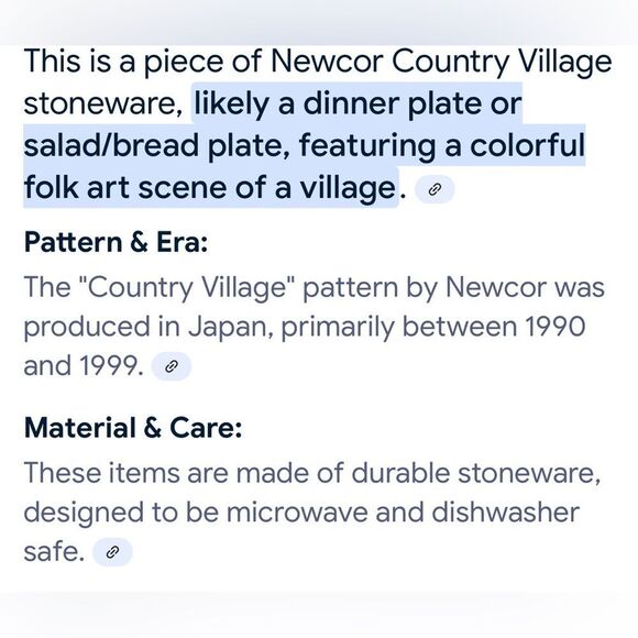 Newcor County Village Japan 7 1/2 In Salad Dessert Plates Set of 2 Stoneware - Picture 9 of 16